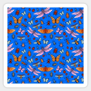 Pretty bugs, butterflies and dragonflies pattern Sticker